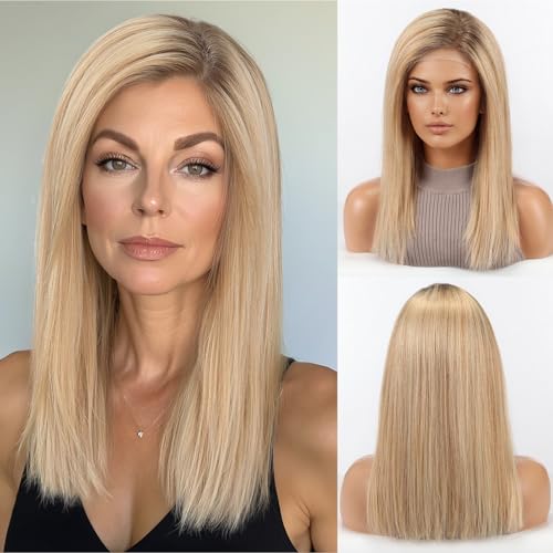 RSY Golden Blonde Human Hair Lace Front Wigs for Women